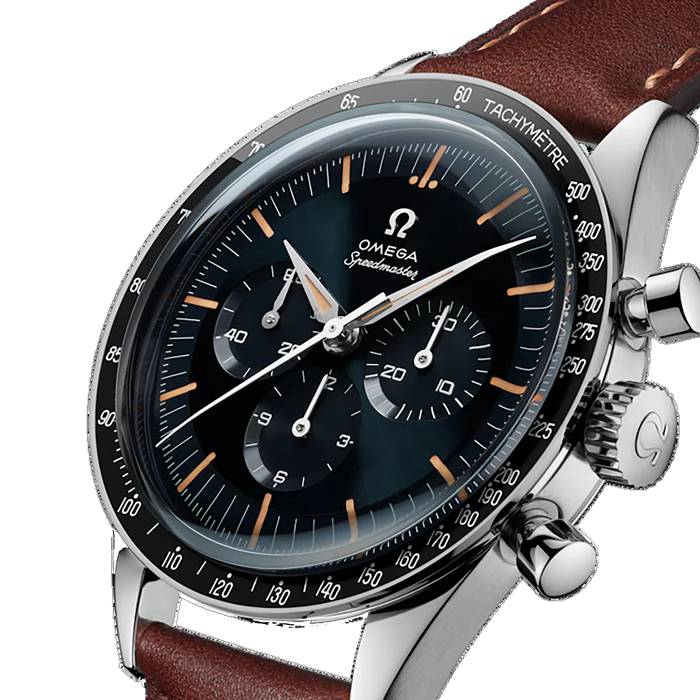 Omega Speedmaster Anniversary Series 40mm Orologio da uomo blu - cinturino in pelle marrone O31032405006002 - immagine 2