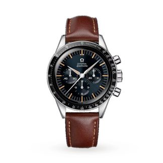 Omega Speedmaster Anniversary Series 40mm Orologio da uomo blu - cinturino in pelle marrone O31032405006002