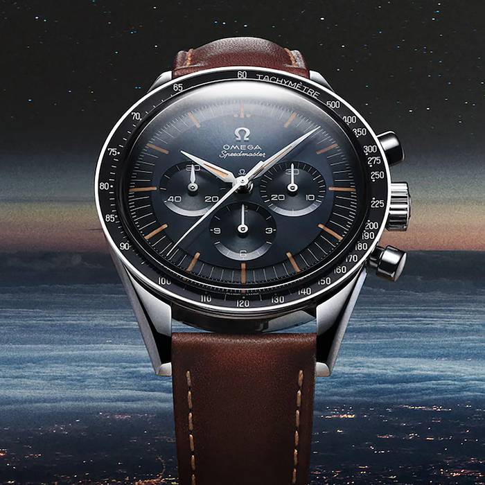 Omega Speedmaster Anniversary Series 40mm Orologio da uomo blu - cinturino in pelle marrone O31032405006002 - immagine 5
