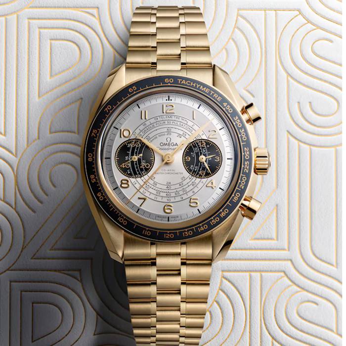 Omega Speedmaster Cronoscopio Olimpiadi di Parigi 2024 43mm Uomo Orologio Moonshine Gold O52260435102001 - immagine 5