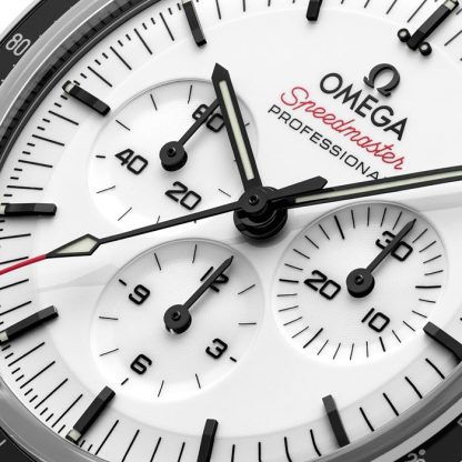 Omega Speedmaster Moonwatch Professional 42mm Orologio Uomo Gomma Bianca O31032425004002 - immagine 4