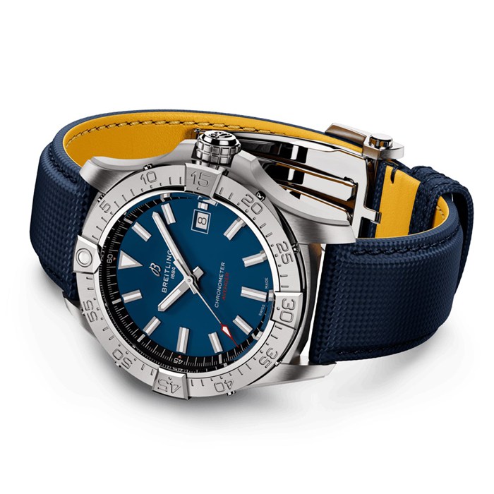 Orologio Breitling Avenger Automatic 42mm Uomo Pelle Blu A17328101C1X1 - immagine 4