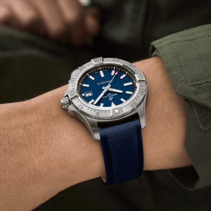 Orologio Breitling Avenger Automatic 42mm Uomo Pelle Blu A17328101C1X1 - immagine 5