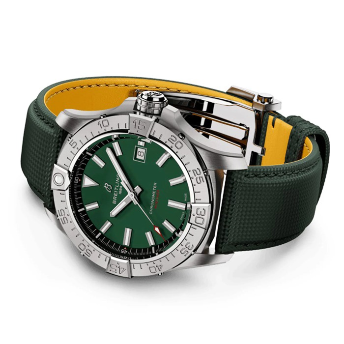 Orologio Breitling Avenger Automatic 42mm Uomo Pelle Verde A17328101L1X1 - immagine 4