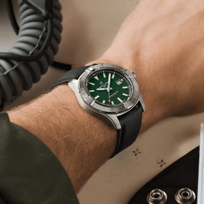 Orologio Breitling Avenger Automatic 42mm Uomo Pelle Verde A17328101L1X1 - immagine 5