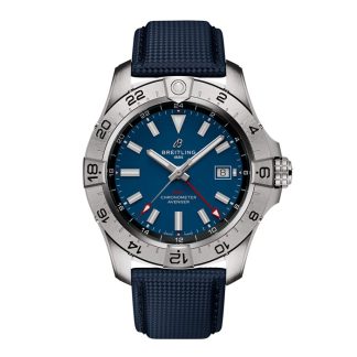 Orologio Breitling Avenger Automatic GMT 44mm Uomo Pelle Blu A320101C1X1