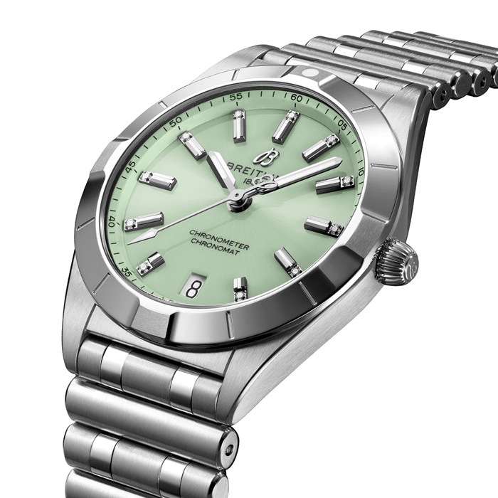 Orologio Breitling Chronomat 32 in acciaio inossidabile verde menta A77310101L1A1 - immagine 2