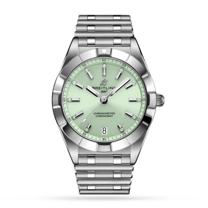 Orologio Breitling Chronomat 32 in acciaio inossidabile verde menta A77310101L1A1