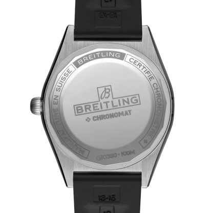 Orologio Breitling Chronomat Automatic 36 in acciaio inossidabile e oro grigio 18k cinturino in gomma blu ghiaccio G10380591C1S1 - immagine 2