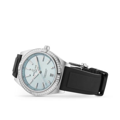 Orologio Breitling Chronomat Automatic 36 in acciaio inossidabile e oro grigio 18k cinturino in gomma blu ghiaccio G10380591C1S1 - immagine 3
