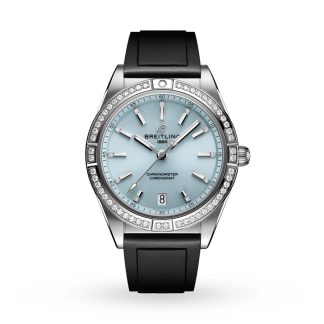 Orologio Breitling Chronomat Automatic 36 in acciaio inossidabile e oro grigio 18k cinturino in gomma blu ghiaccio G10380591C1S1
