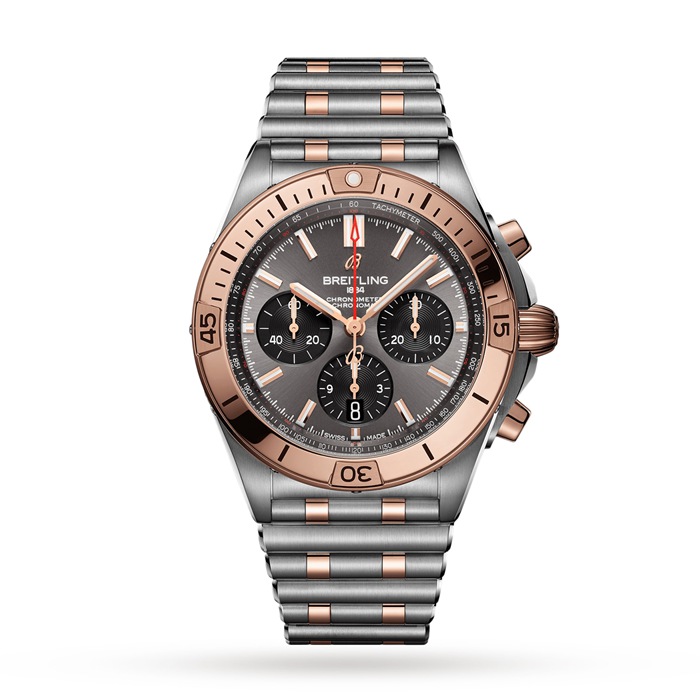 Orologio Breitling Chronomat B01 42 in acciaio inossidabile e oro rosso 18 carati UB0134101B1U1