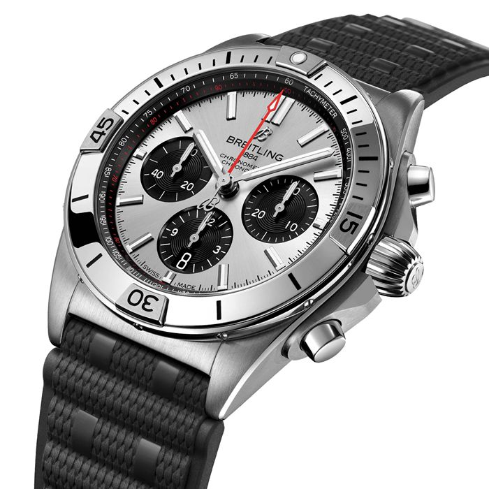 Orologio Breitling Chronomat B01 Chronograph 42mm Uomo Gomma Argento AB0134101G1S2 - immagine 3