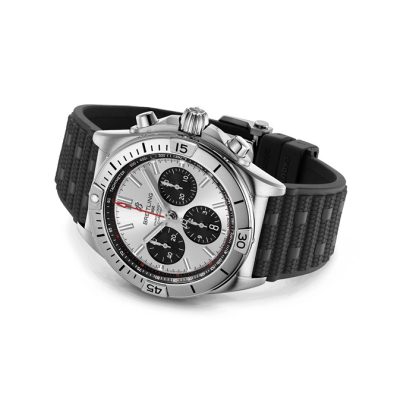 Orologio Breitling Chronomat B01 Chronograph 42mm Uomo Gomma Argento AB0134101G1S2 - immagine 4