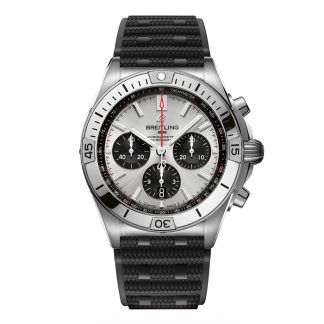 Orologio Breitling Chronomat B01 Chronograph 42mm Uomo Gomma Argento AB0134101G1S2
