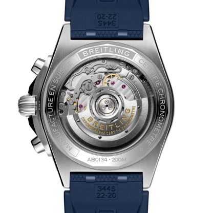 Orologio Breitling Chronomat B01 Chronograph 42mm Uomo Gomma Blu AB0134101C1S1 - immagine 2