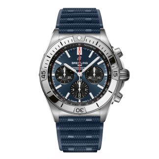 Orologio Breitling Chronomat B01 Chronograph 42mm Uomo Gomma Blu AB0134101C1S1