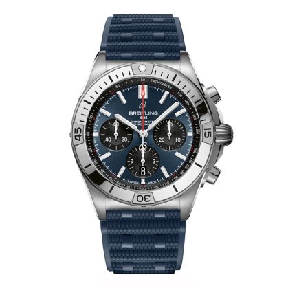 Orologio Breitling Chronomat B01 Chronograph 42mm Uomo Gomma Blu AB0134101C1S1