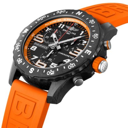 Orologio Breitling Endurance Pro 44mm Cinturino in gomma arancione X82310A51B1S1 - immagine 2