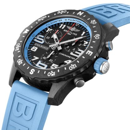 Orologio Breitling Endurance Pro 44mm cinturino in gomma turchese X82310281B1S1 - immagine 2