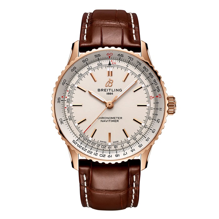 Orologio Breitling Navitimer Automatic 41mm Uomo Argento 18k Oro Rosa R17329F41G1P1