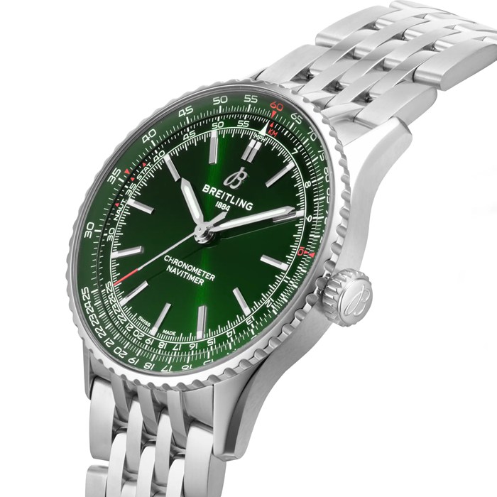 Orologio Breitling Navitimer Automatic 41mm Uomo Verde Acciaio Inox A17329371L1A1 - immagine 5