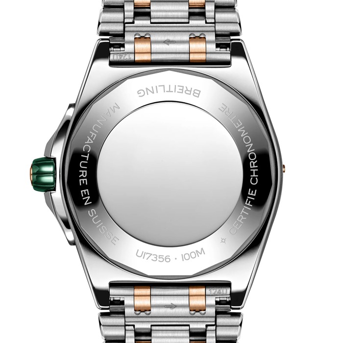 Orologio Breitling Super Chronomat Automatic 38 Verde in acciaio inossidabile e oro rosa 18 ct U17356531L1U1 - immagine 2