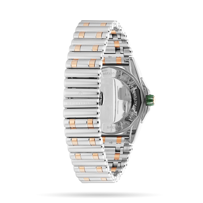 Orologio Breitling Super Chronomat Automatic 38 Verde in acciaio inossidabile e oro rosa 18 ct U17356531L1U1 - immagine 4
