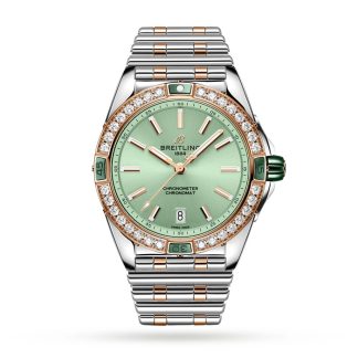 Orologio Breitling Super Chronomat Automatic 38 Verde in acciaio inossidabile e oro rosa 18 ct U17356531L1U1