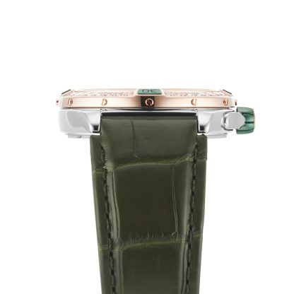 Orologio Breitling Super Chronomat Automatic 38 in acciaio inossidabile verde e cinturino in pelle d'oro rosa 18ct U17356531L1P1 - immagine 5