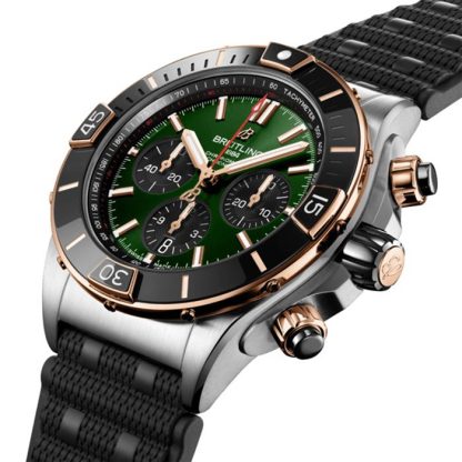 Orologio Breitling Super Chronomat B01 44 in acciaio inossidabile e cinturino in gomma oro rosso 18k UB0136251L1S1 - immagine 2