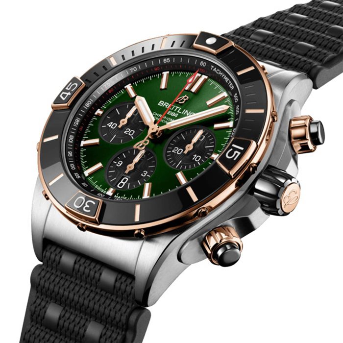 Orologio Breitling Super Chronomat B01 44 in acciaio inossidabile e cinturino in gomma oro rosso 18k UB0136251L1S1 - immagine 2
