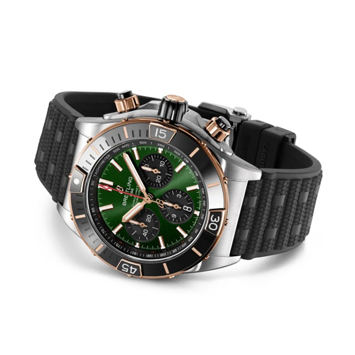 Orologio Breitling Super Chronomat B01 44 in acciaio inossidabile e cinturino in gomma oro rosso 18k UB0136251L1S1 - immagine 3