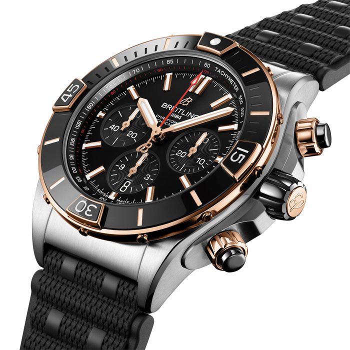 Orologio Breitling Super Chronomat B01 44 in acciaio inossidabile e oro rosso 18k UB0136251B1S1 - immagine 2