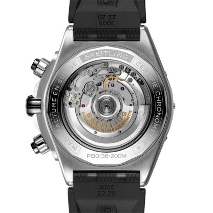 Orologio Breitling Super Chronomat B01 44 in acciaio inossidabile e platino blu ghiaccio PB0136251C1S1 - immagine 2