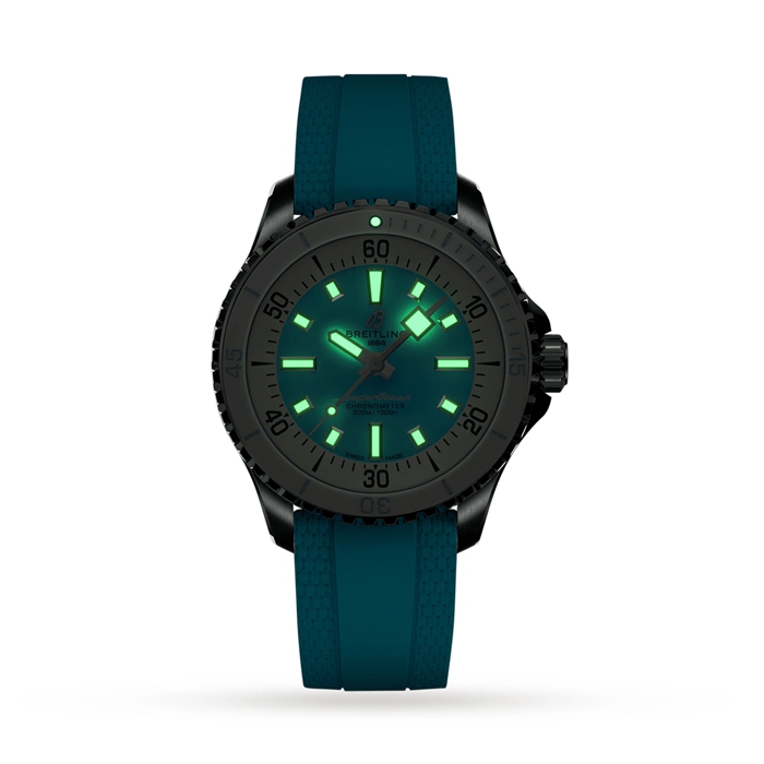 Orologio Breitling Superocean Automatic 36 in acciaio inossidabile e gomma turchese A17377211C1S1 - immagine 5