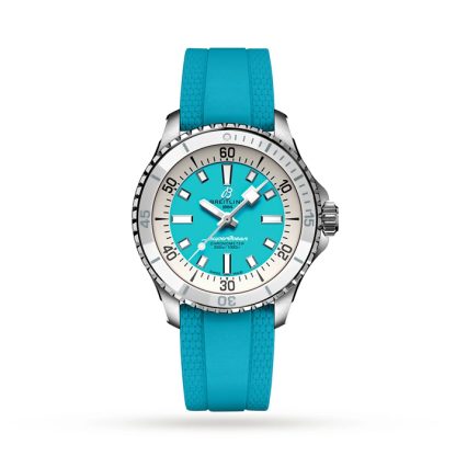 Orologio Breitling Superocean Automatic 36 in acciaio inossidabile e gomma turchese A17377211C1S1