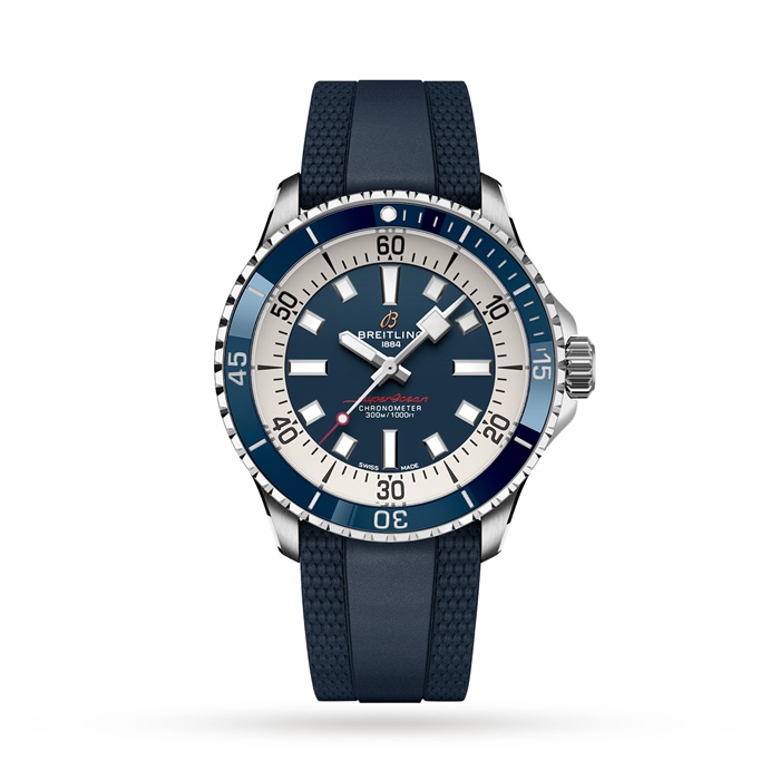 Orologio Breitling Superocean Automatic 42 Cinturino in gomma in acciaio inossidabile A17375E71C1S1