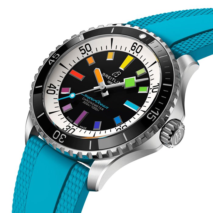 Orologio Breitling Superocean Automatic 42mm Uomo Gomma Blu A17375211B2S1 - immagine 3