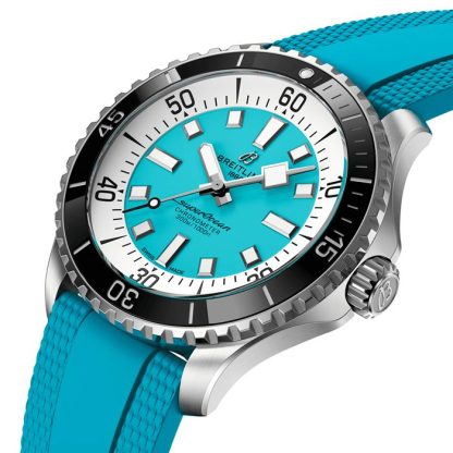 Orologio Breitling Superocean Automatic 44mm Uomo Gomma Turchese A17376211L2S2 - immagine 3
