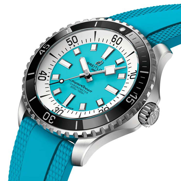 Orologio Breitling Superocean Automatic 44mm Uomo Gomma Turchese A17376211L2S2 - immagine 3