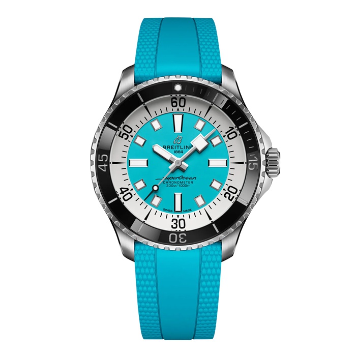 Orologio Breitling Superocean Automatic 44mm Uomo Gomma Turchese A17376211L2S2