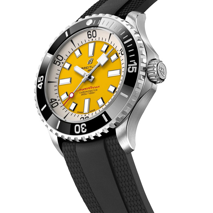 Orologio Breitling Superocean Automatic Code Yellow UK Edition 46 mm Uomo Gomma Gialla A173781A1I1S1 - immagine 2
