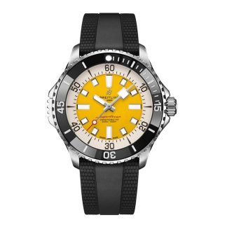 Orologio Breitling Superocean Automatic Code Yellow UK Edition 46 mm Uomo Gomma Gialla A173781A1I1S1