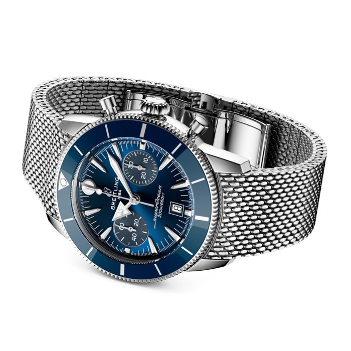 Orologio Breitling Superocean Heritage B01 Chronograph 42mm Uomo Blu AB0156161C1A1 - immagine 4
