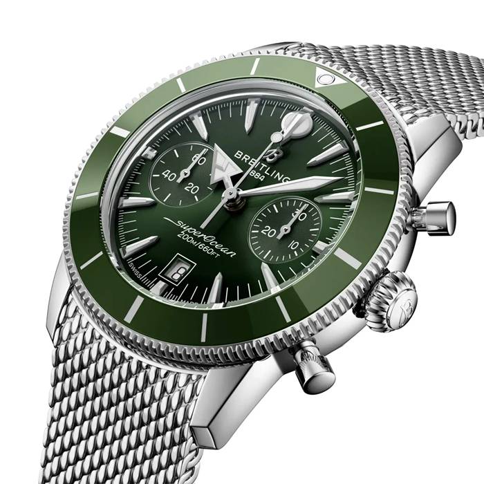 Orologio Breitling Superocean Heritage B01 Chronograph 42mm Uomo Verde AB0156361L1A1 - immagine 3