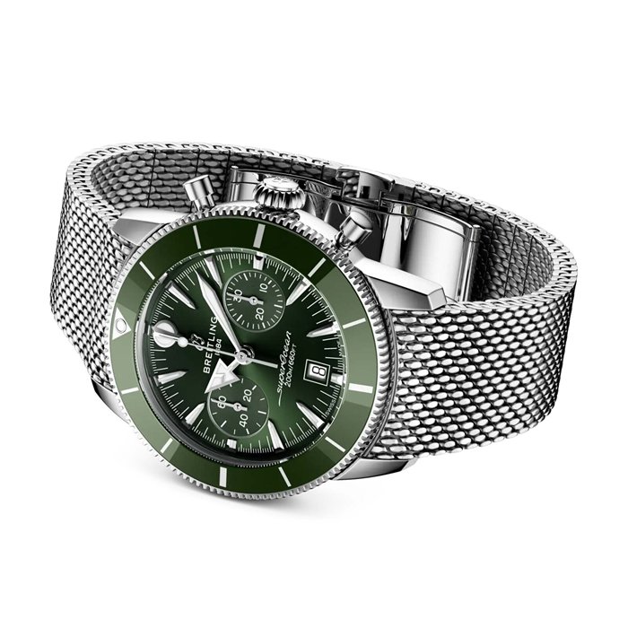Orologio Breitling Superocean Heritage B01 Chronograph 42mm Uomo Verde AB0156361L1A1 - immagine 4