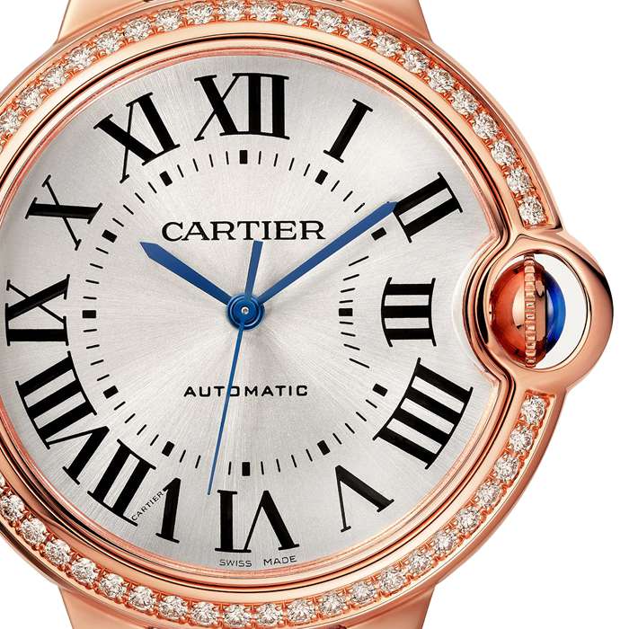 Orologio Cartier Ballon Bleu De 36mm Oro Rosa Diamanti Pelle WJBB0034 - immagine 3