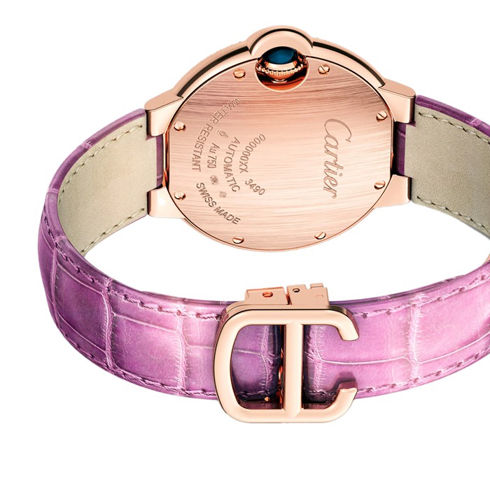 Orologio Cartier Ballon Bleu De Cartier 33 mm Movimento automatico Oro rosa Diamanti Pelle WE902066 - immagine 5