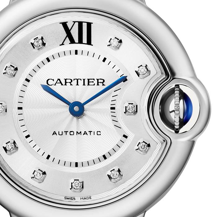 Orologio Cartier Ballon Bleu De Cartier 33mm Movimento automatico Acciaio Diamanti W4BB0021 - immagine 3